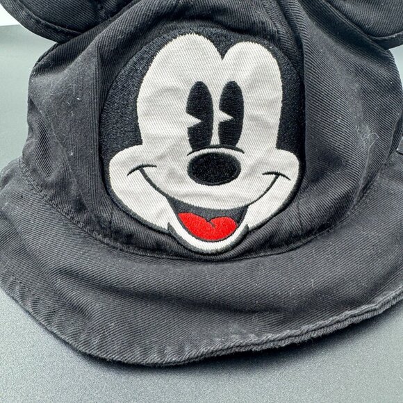 Disney Parks Toddler Mickey Mouse Ear Hat Black Cotton Bucket Style 52CM - Picture 2 of 7